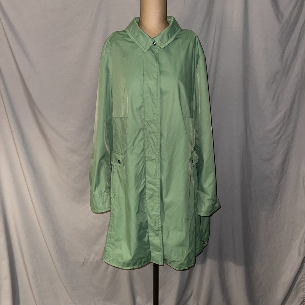 Preston & York Trench Coat w/ Paisley Lining - Green - 2X - Read Disclaimer